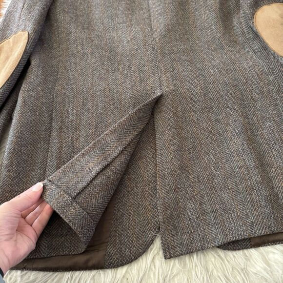 Vintage Wool Tweed Herringbone Blazer Men’s 41L Brown Blue Jacket USA Sport Coat - Picture 12 of 12